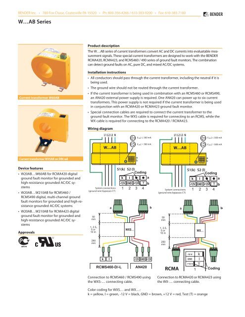 Technical Bulletin / Datasheet - Bender