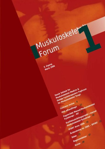 Muskuloskeletalt Forum 1 - 2006 - Fagforum for Muskuloskeletal ...