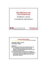 Rock Mechanics and Tunnel Engineering - LMR - EPFL