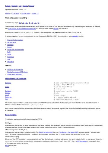 Compiling and Installing - Apache HTTP Server