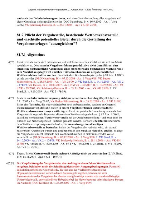 81. § 9 VOB/A - Beschreibung der Leistung - Oeffentliche Auftraege