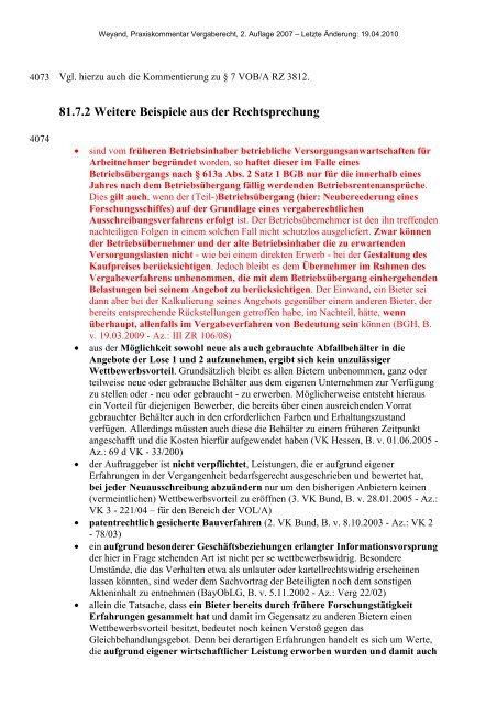 81. § 9 VOB/A - Beschreibung der Leistung - Oeffentliche Auftraege