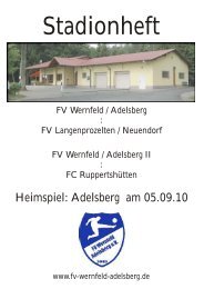 Stadionheft - FV Wernfeld/Adelsberg
