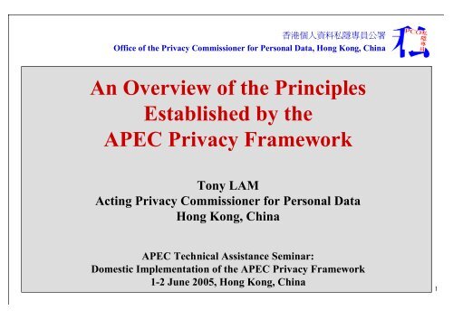 An Overview of the Principles Established by the APEC Privacy ...