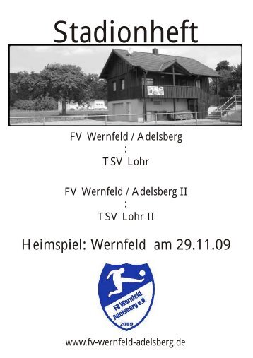 Stadionheft von 29.11.2009 - FV Wernfeld/Adelsberg