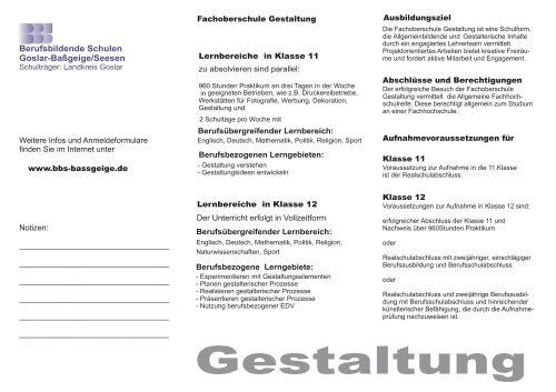 FOS Gestaltung.cdr - Berufsbildende Schulen Goslar-BaÃgeige ...