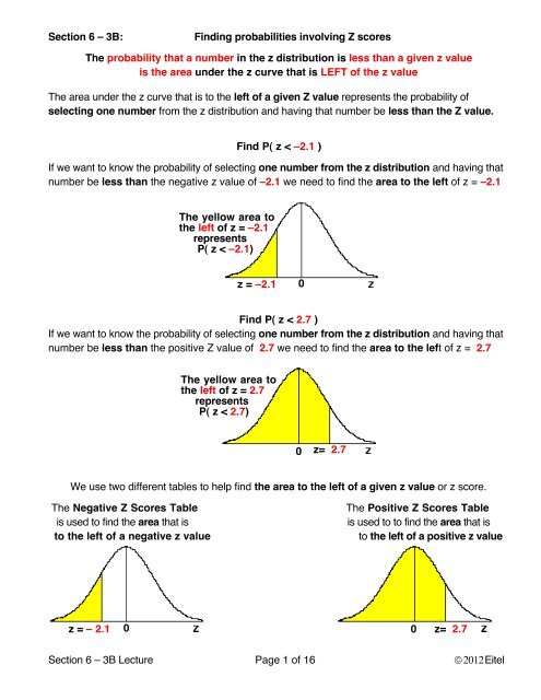 Finding probabilities involving Z scores