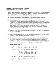 CHEM 153 - Advanced Inorganic Chemistry PROBLEM SET 9 (due ...