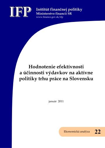 Hodnotenie efektívnosti a účinnosti výdavkov na ... - expak-at.sk