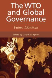 The WTO and Global governance: Future Directions