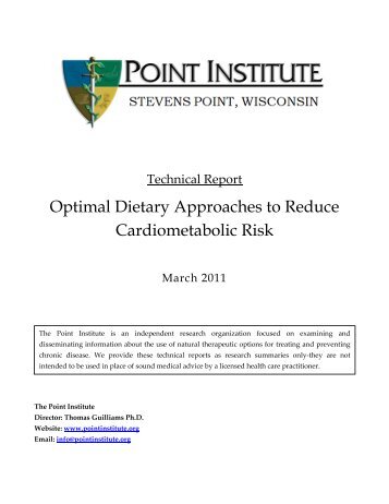Optimal Dietary Approaches to Reduce ... - Point Institute