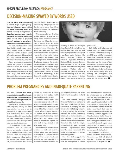 Bulletin - The measure of excellence : Canadian early childhood ...