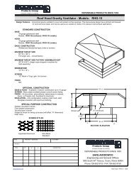 Roof Hood Gravity Ventilator - Models: RHG-15 - Safe-Air Dowco