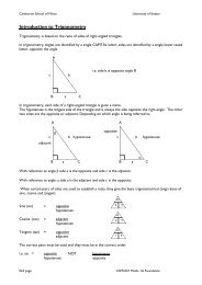 Introduction to Trigonometry - University of Exeter