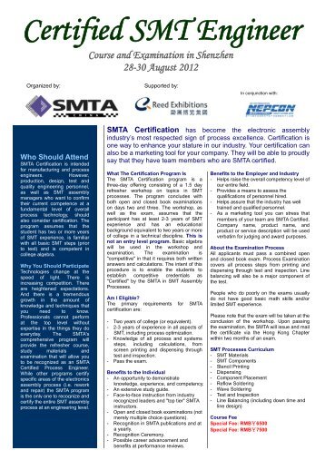 Certified SMT Engineer - SMTA