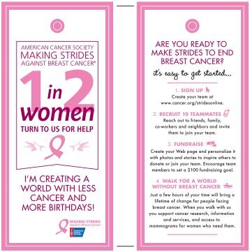 it's easy to get started... - Making Strides Against Breast Cancer