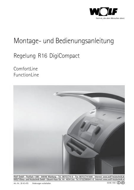 Montage Und Bedienungsanleitung Wolf