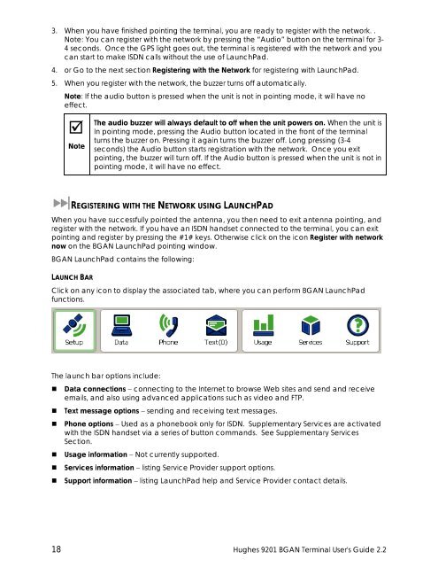 Hughes 9201 BGAN Terminal User's Guide 2.2 - GMPCS Personal ...