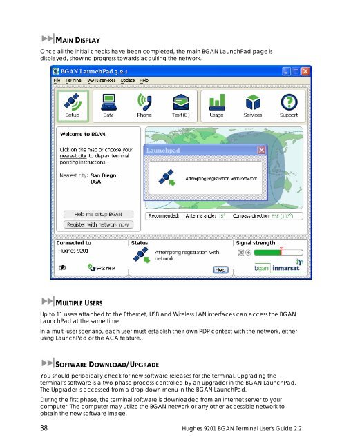 Hughes 9201 BGAN Terminal User's Guide 2.2 - GMPCS Personal ...