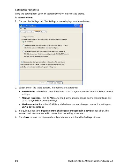 Hughes 9201 BGAN Terminal User's Guide 2.2 - GMPCS Personal ...