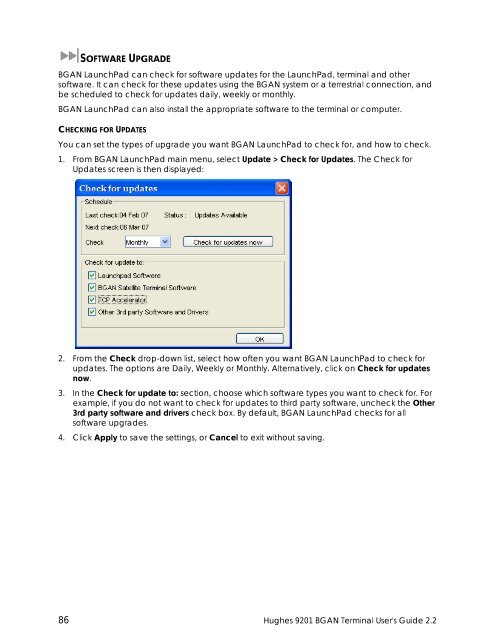 Hughes 9201 BGAN Terminal User's Guide 2.2 - GMPCS Personal ...