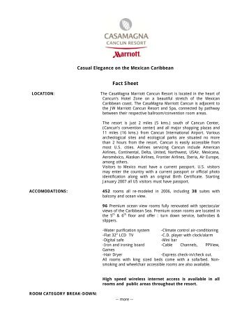 fact hotel paradis sheet Marriott Paradise  Sheet By  Fact Destination Media Kit: