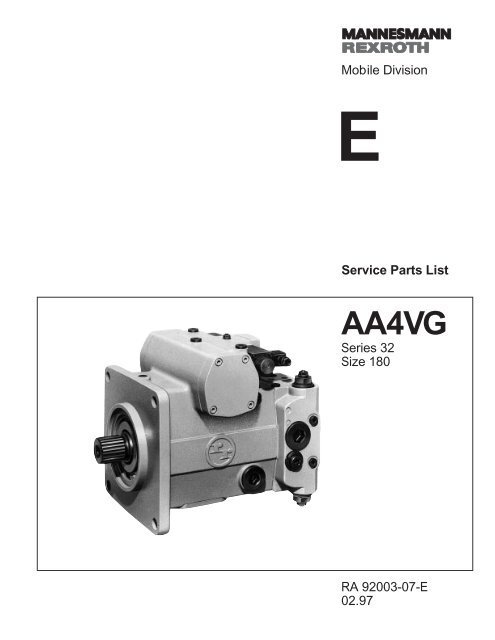 AA4VG180 Series 32 - DDKS Industries, hydraulic components ...