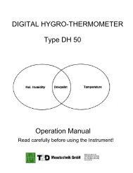 DIGITAL HYGRO-THERMOMETER Type DH 50 Operation Manual