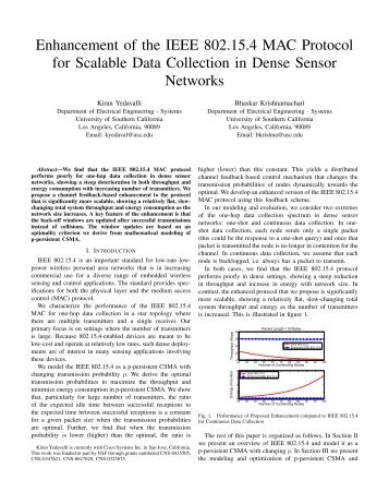 Enhancement of the IEEE 802.15.4 MAC Protocol for Scalable Data ...