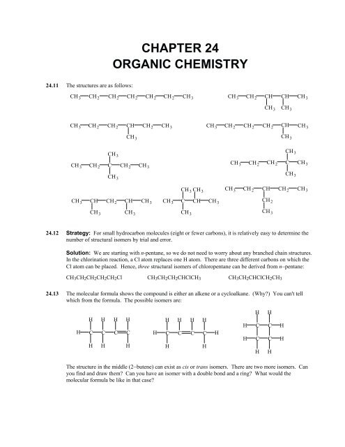 CHAPTER 24 ORGANIC CHEMISTRY