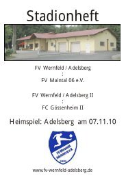 Stadionheft - FV Wernfeld/Adelsberg