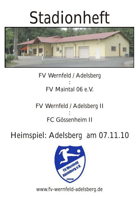 Stadionheft - FV Wernfeld/Adelsberg