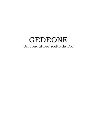 Libro- Gedeone uomo scelto da Dio - Parolaevangelica.org