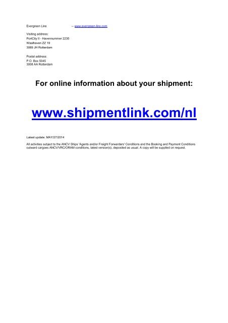 Booking Terms and Conditions - ShipmentLink Shipping & Transport