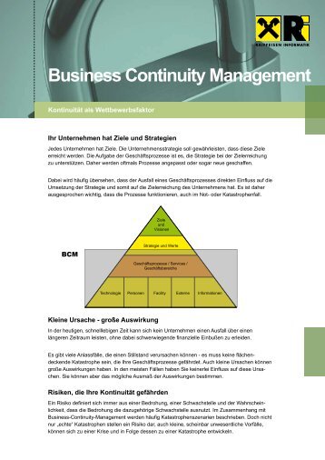 Business Continuity Management - Raiffeisen Informatik