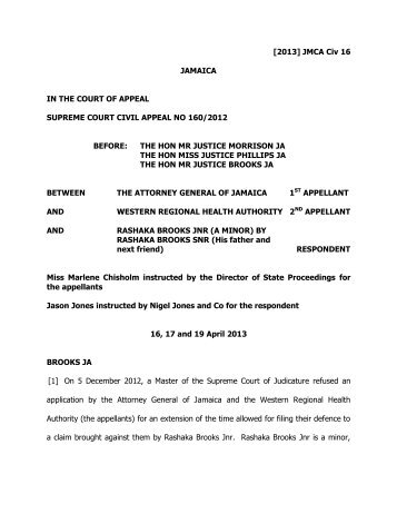 (The) and Another v Brooks Jnr (Rashaka). - The Court of Appeal