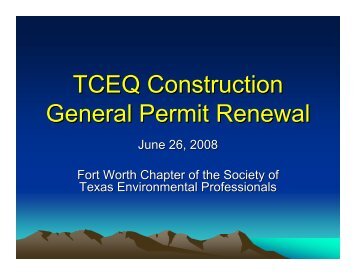 TCEQ Construction General Permit Renewal - Society of Texas ...