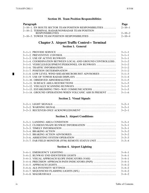 Order 7110.65P, Air Traffic Control, with changes