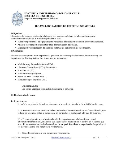 pontificia universidad catolica de chile - Escuela de IngenierÃƒÂ­a