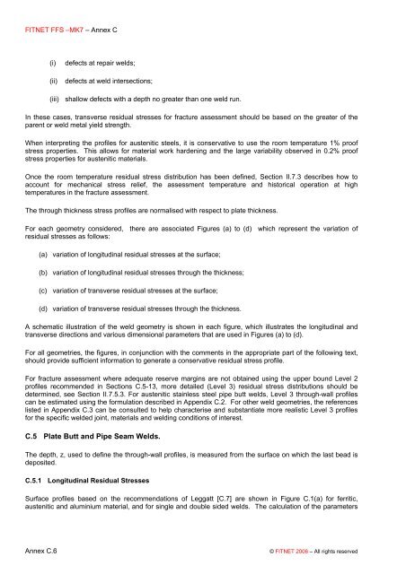 Annex C Residual Stress Profiles