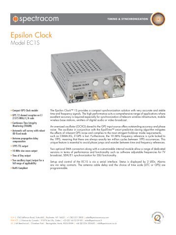 EC1S Epsilon Clock - Spectracom