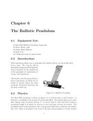 Chapter 6 The Ballistic Pendulum