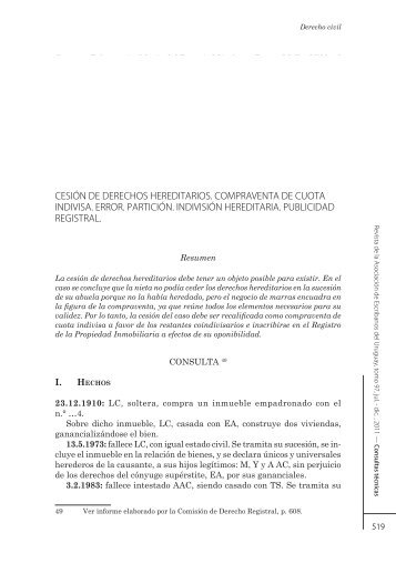 cesiÃ³n de derechos hereditarios. compraventa de cuota indivisa ...