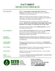 fact sheet micro loan program - SEED Corp