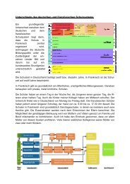 Unterschiede des deutschen und franzÃ¶sischen Schulsystems