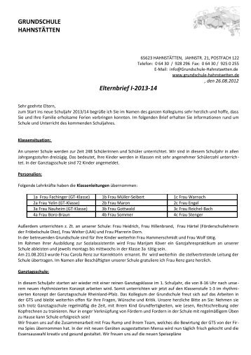 Elternbrief I-2013-14 - Grundschule HahnstÃ¤tten