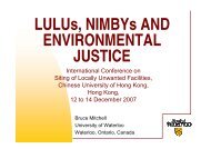 LULUs, NIMBYs AND ENVIRONMENTAL JUSTICE