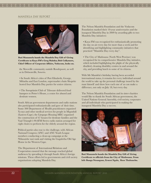 Annual Report 2010 (4.1MB) - Nelson Mandela Foundation