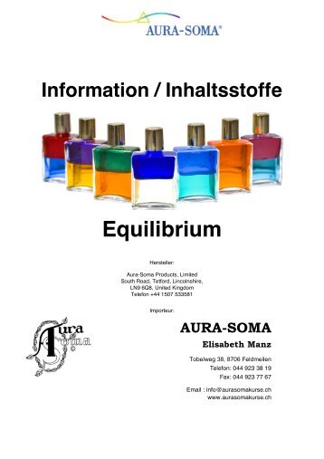 Information / Inhaltsstoffe Equilibrium - aura-soma kurse / malen