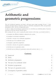 Arithmetic and geometric progressions - Math Centre